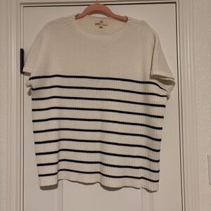 Entro Cream Ribbed Knit Sweater
